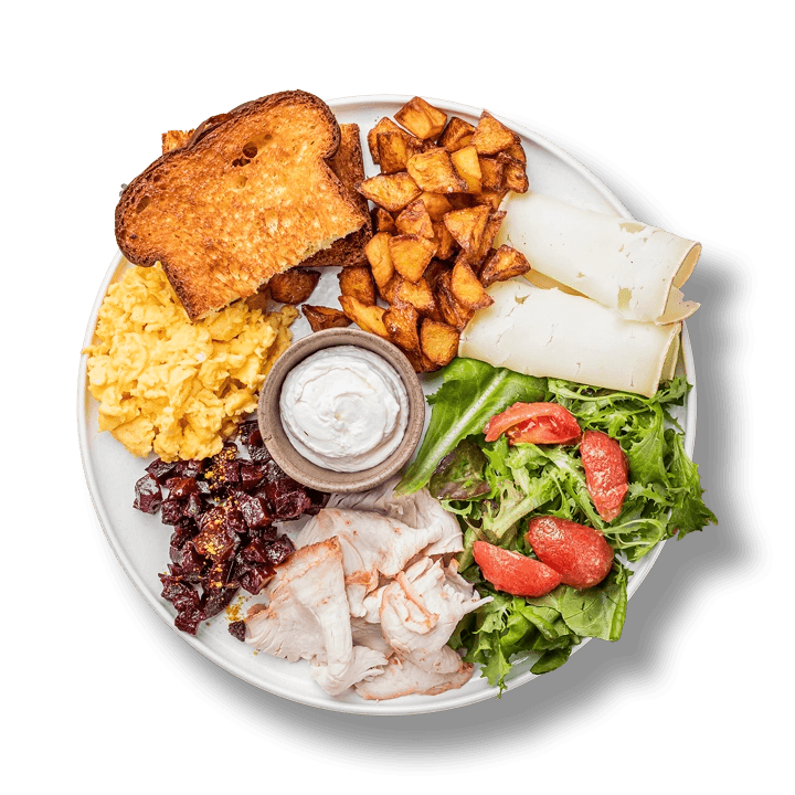 The big breakfast with farm turkey