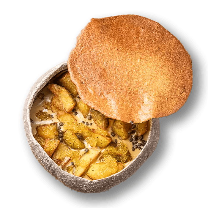 Potatoes, mushrooms and maybe some cavier
