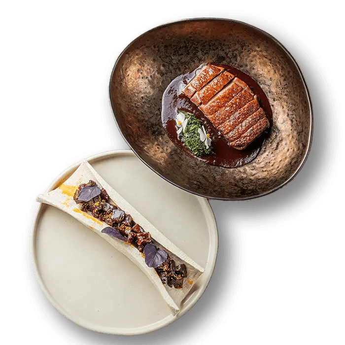 Duck with beets in wax